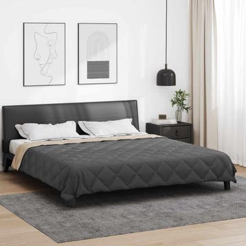 vidaXL Volledig Jaar Dekbed Antraciet en Taupe 220 x 240 cm, Verzenden, Nieuw