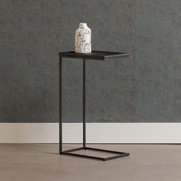 Bijzettafel Mangohout Alys Zwart (set Van 2), Huis en Inrichting, Tafels | Bijzettafels, Verzenden, Nieuw, Industriële meubels