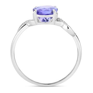 Bague - 14 carats Or blanc - 1.81ct. tw. Tanzanite - Diamant