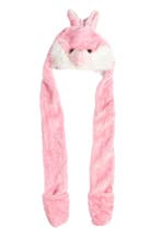 Muts Wanten Roze Konijn Sjaalmuts met Oortjes Haas Bontmuts, Ophalen of Verzenden, Nieuw