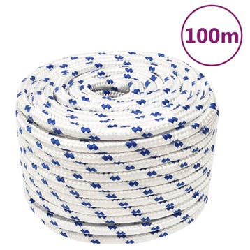 vidaXL Boot touw 14 mm 100 m polypropyleen wit, Verzenden