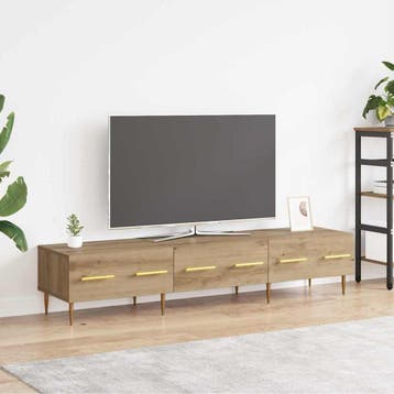 vidaXL TV Kast 150 x 36 x 30 cm Artisan Eiken Bewerkt hout, Verzenden