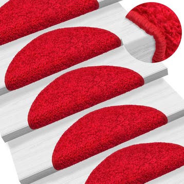 vidaXL Trapmatten 10 st 56x17x3 cm Rood Halfrond, Verzenden, Nieuw