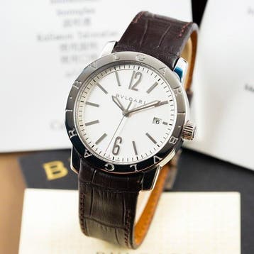 Bvlgari - Solotempo Silver Dial Date - BB 39 S - Unisexe -, Bijoux, Sacs & Beauté, Montres | Hommes