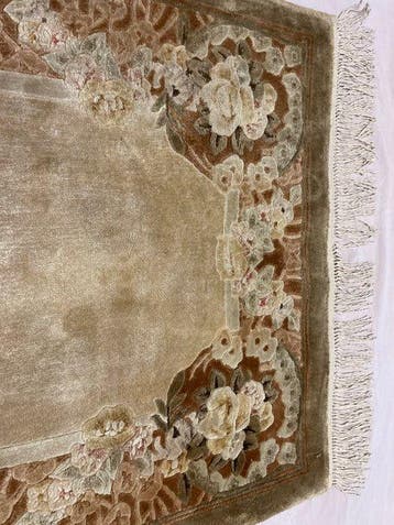 Tapis - 124 cm - 70 cm - Tapis artisanal en soie
