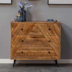 Dressoir Mangohout Fiona 100 cm, Huis en Inrichting, Kasten | Dressoirs, Verzenden, Nieuw, Overige houtsoorten, Industriële meubels