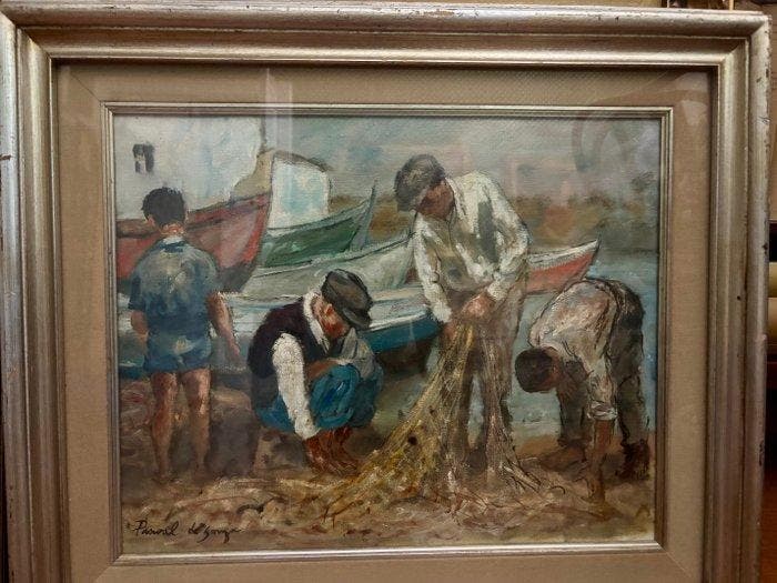 Pascal De Souza (1928) - Pescatori, Antiquités & Art, Art | Peinture | Classique