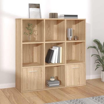 vidaXL Boekenkast 98x30x98 cm bewerkt hout sonoma, Huis en Inrichting, Verzenden, Nieuw