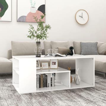 vidaXL Salontafel 100x50x40 cm bewerkt hout wit, Verzenden, Nieuw