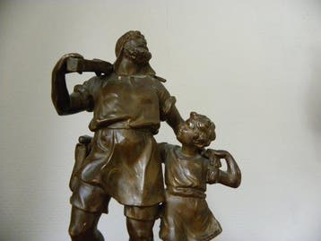 Richard Kissling - Beeldje, Willem Tell met zoon Walter -