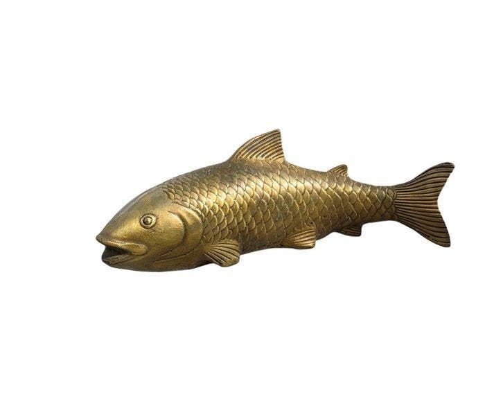 Beeld, Vintage Carp Fish 26.5cm - 10 cm - Messing, Antiek en Kunst, Curiosa en Brocante