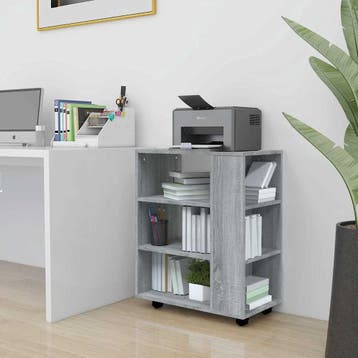 vidaXL Rolkast 60x35x75 cm bewerkt hout grijs sonoma eiken, Verzenden