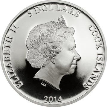 Îles Cook. 5 Dollars 2014 - Giovanni in Laterano - Mosaic
