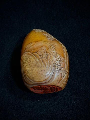 Zegel met artiestenmerk - Speksteen - China - 20e eeuw