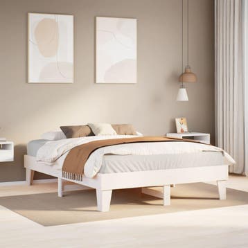 vidaXL Bedframe zonder matras massief grenenhout wit 140x200, Verzenden, Nieuw