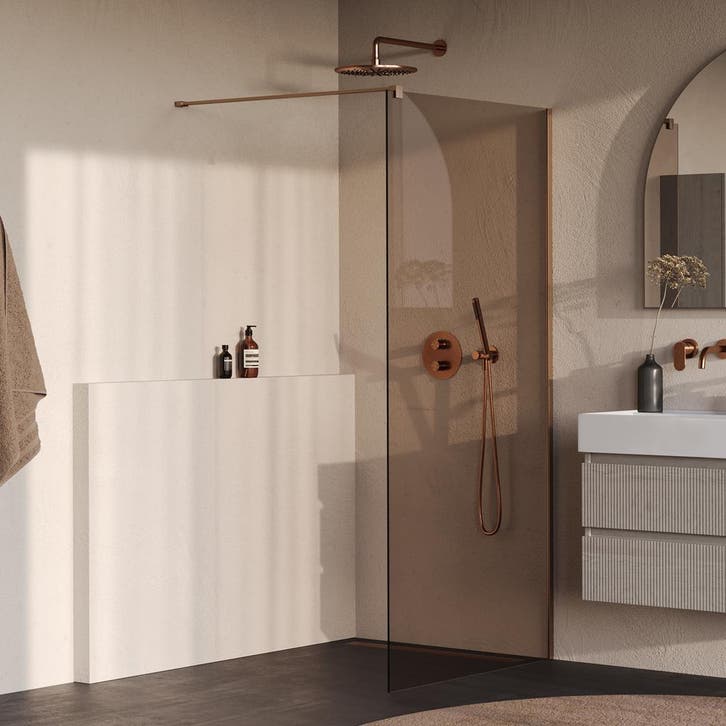 Aanbieding: BRAUER Oblivion inloopdouche brons glas 90x200, Doe-het-zelf en Bouw, Sanitair, Douche, Nieuw, Ophalen of Verzenden