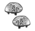 Phares Pour Renault Clio 98-01 Angel Eyes Fond Chromé, Autos : Pièces & Accessoires, Verzenden