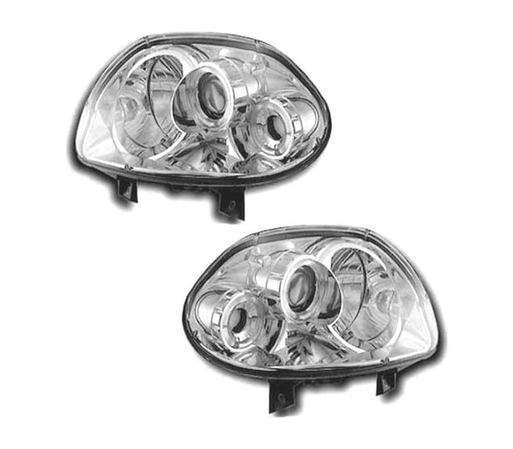 Phares Pour Renault Clio 98-01 Angel Eyes Fond Chromé, Autos : Pièces & Accessoires, Éclairage, Envoi