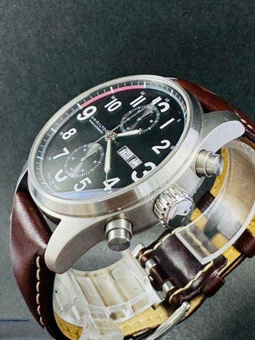 Hamilton - Khaki - H717660 - Homme - 2010-2020, Handtassen en Accessoires, Horloges | Heren, Nieuw