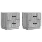 vidaXL Nachtkastje 2 pcs Grijs sonoma 43 x 34,5 x 44,5 cm, Huis en Inrichting, Slaapkamer | Nachtkastjes, Verzenden, Nieuw