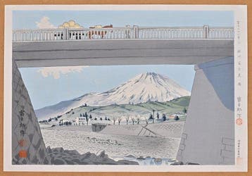 Thirty Six Views of Mount Fuji - Fujimi Bridge at Suraga