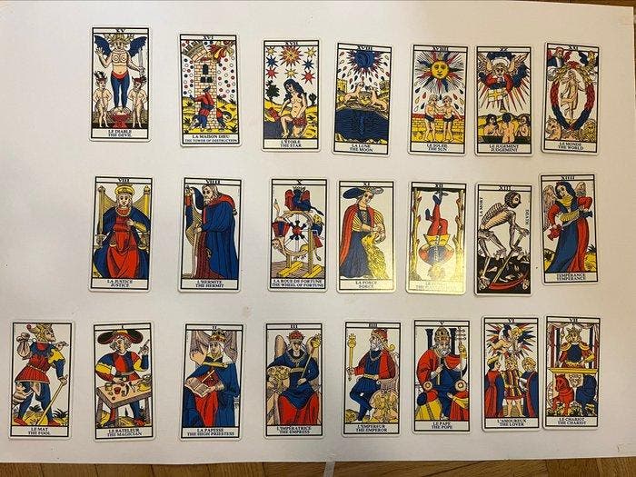 Tarotkaarten - Ancien Tarot de Marseille- Grimaud 1963 -, Antiek en Kunst, Antiek | Boeken en Manuscripten