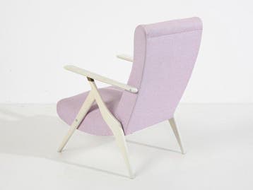 Antonio Gorgone - Fauteuil - Gegelakt hout, bekleed met stof