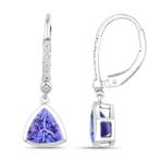 Oorbellen - 14 karaat Witgoud - 2.56ct. tw. Tanzaniet -