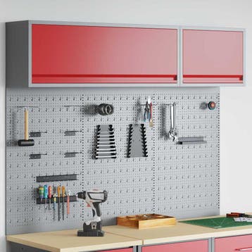 vidaXL Gereedschapskast Set met plank 5 st Rood Gepoedercoat, Verzenden