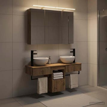 vidaXL Badkamerkast set 4 st Artisanaal eiken Bewerkt hout, Huis en Inrichting, Verzenden, Nieuw