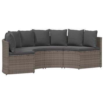 vidaXL Bankstel 2 st Grijs Massief Acaciahout en Poly Ratten, Verzenden