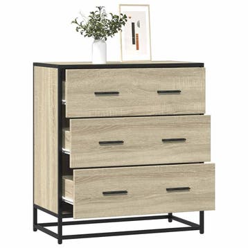 vidaXL Dressoir 68x35x76 cm bewerkt hout en metaal sonoma, Verzenden, Nieuw