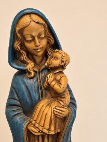 Merlini - Statue, Madonna met Kind - 51 cm - Peint, Plâtre, Antiek en Kunst