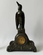 Beeld, 2 Clocks and 1 barometer - 37 cm - Brons, Tin, Hout,, Antiek en Kunst