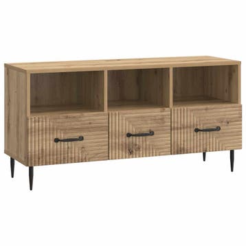 vidaXL TV Kast Artisanaal eiken 102 x 34,5 x 50 cm Bewerkt, Verzenden, Nieuw