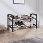 vidaXL Schoenenrek met 2 schappen verlengbaar 119x24x37 cm, Verzenden