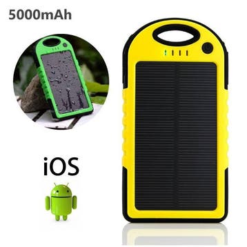 Externe 5000mAh Solar Charger Powerbank Zonnepaneel Noodaccu, Telecommunicatie, Verzenden, Nieuw, Stuff Certified®