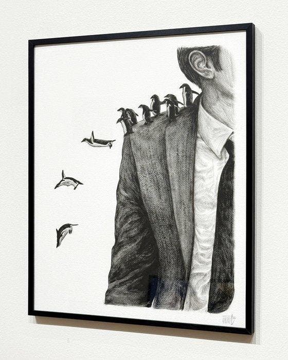 Levalet (1988) - Cohabiter 2, dessin original, Antiek en Kunst, Kunst | Designobjecten