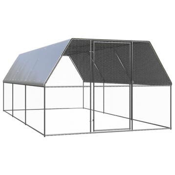 vidaXL Buitenhok voor kippen 3x6x2 m gegalvaniseerd staal, Verzenden, Nieuw