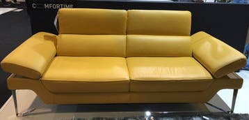 Confortime - Sofa - Staal, Kalfsleer - Driezitsbank