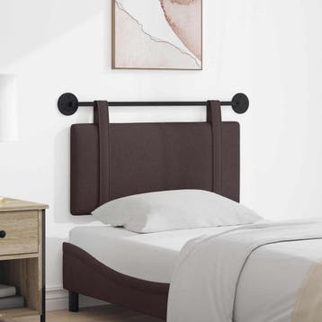 vidaXL Hangend hoofdbord Donkerbruin Stof, Verzenden
