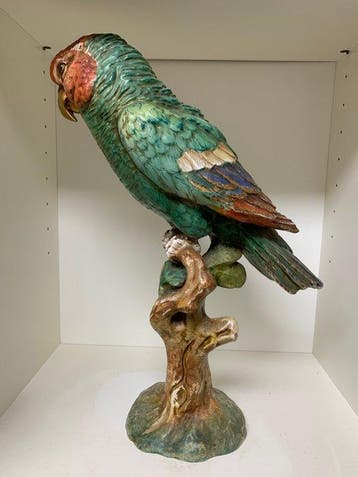 Zaccagnini - Bandini Mario - sculptuur, Papegaai - 35 cm -