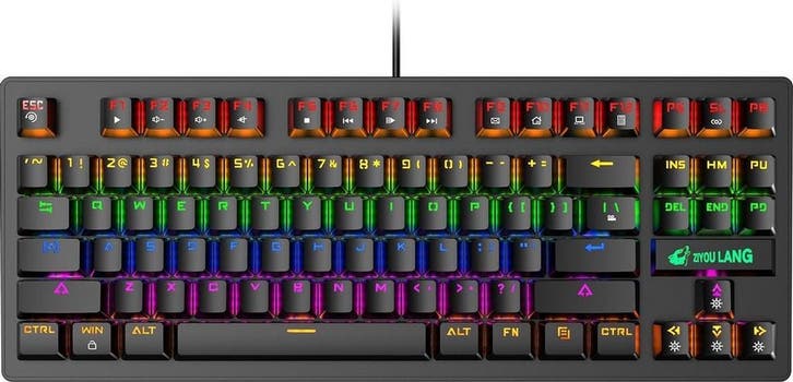 2dekans | ZIYOULANG K2 RGB mechanisch 87keys TKL gaming, Computers en Software, Toetsenborden, Ophalen of Verzenden