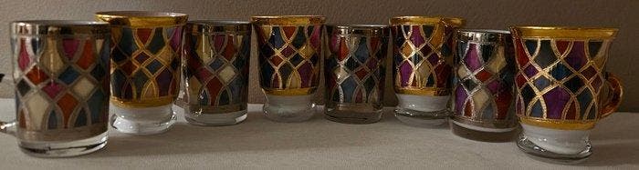 ISMIE LUX - Drinkservies (8) - Exclusieve kelken Arlecchino, Antiek en Kunst, Antiek | Meubels | Tafels