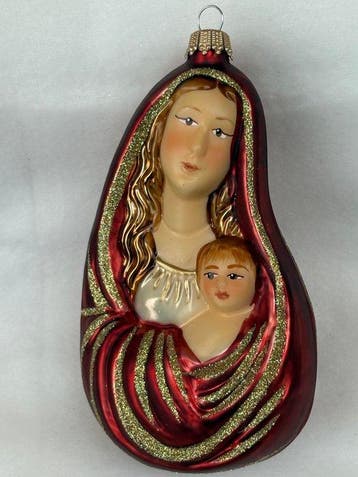 Maria met Jezus, kerstornament, handgemaakt, Krebs Lauscha -, Nieuw