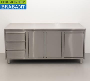 HCB inox Armoire de travail Table de travail 2 portes, Verzenden