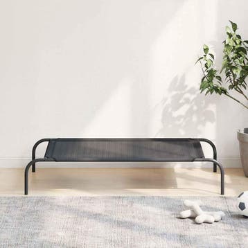 vidaXL Hondenbed verhoogd L textileen zwart, Dieren en Toebehoren, Honden-accessoires, Verzenden, Nieuw