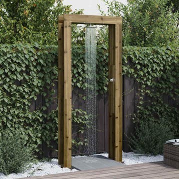 vidaXL Buitendouche 226 cm Doordrenkt Dennenhout en RVS, Verzenden