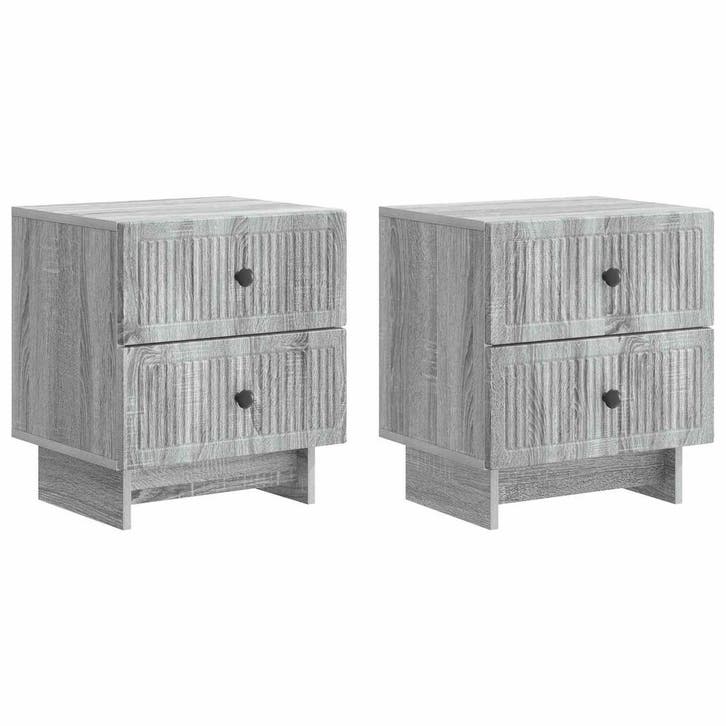vidaXL Nachtkastje 2 pcs Grijs sonoma 43 x 34,5 x 47,5 cm, Maison & Meubles, Chambre à coucher | Tables de chevet, Envoi