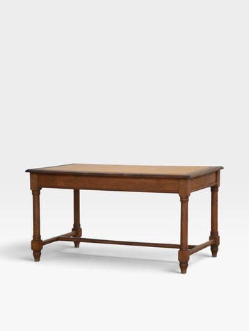 Bureau - Bois, Métal, Ecopelle - Bureau dépoque, Antiek en Kunst